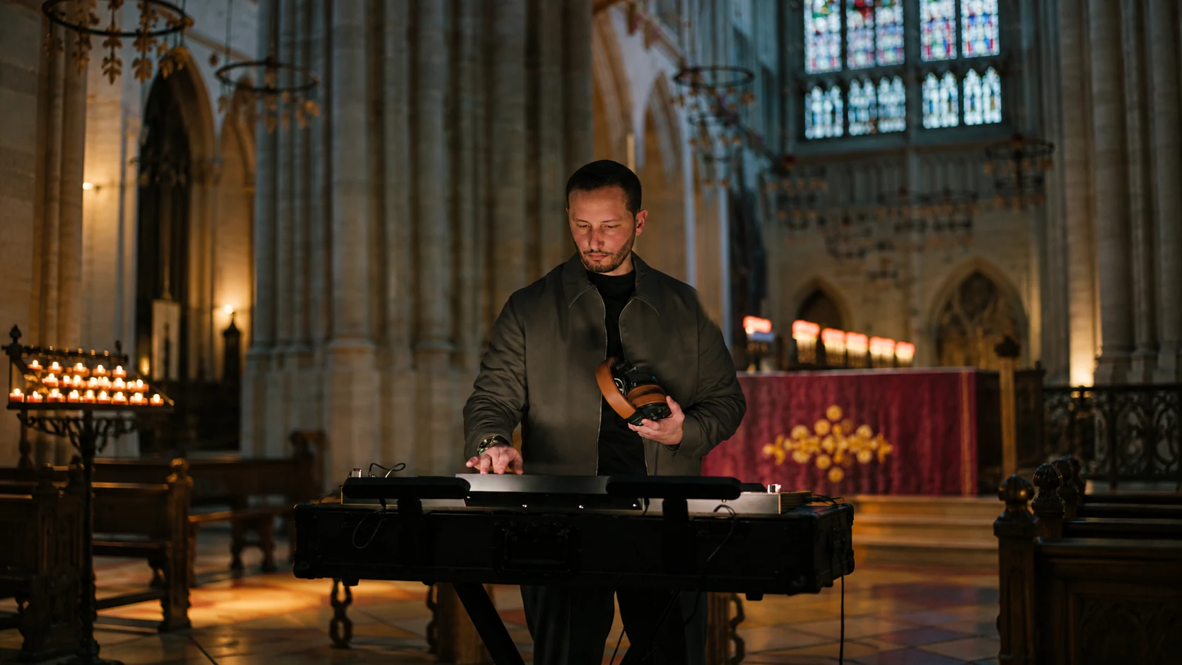 DJ Daniel performing inside a church